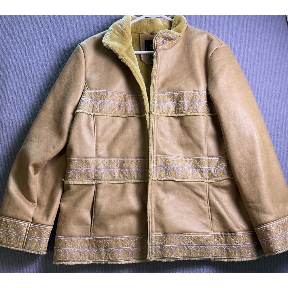 Terry Lewis Womens Medium Brown Faux Coat